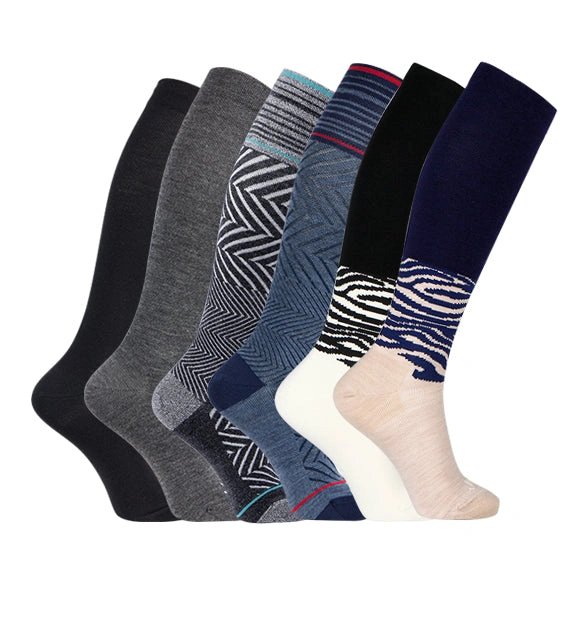 Zebra Stripes & Merino Magic: 6 Pairs of Comfy Compression Socks!