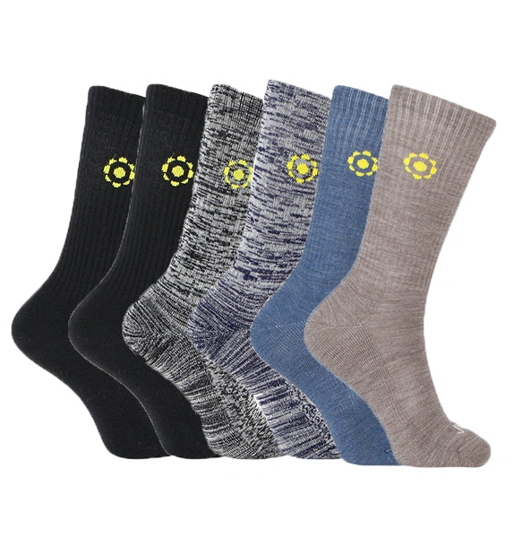 Cozy Feet Alert: Merino Wool Crew Socks 6-Pack Deal! Ultimate Comfort, Everyday Style.